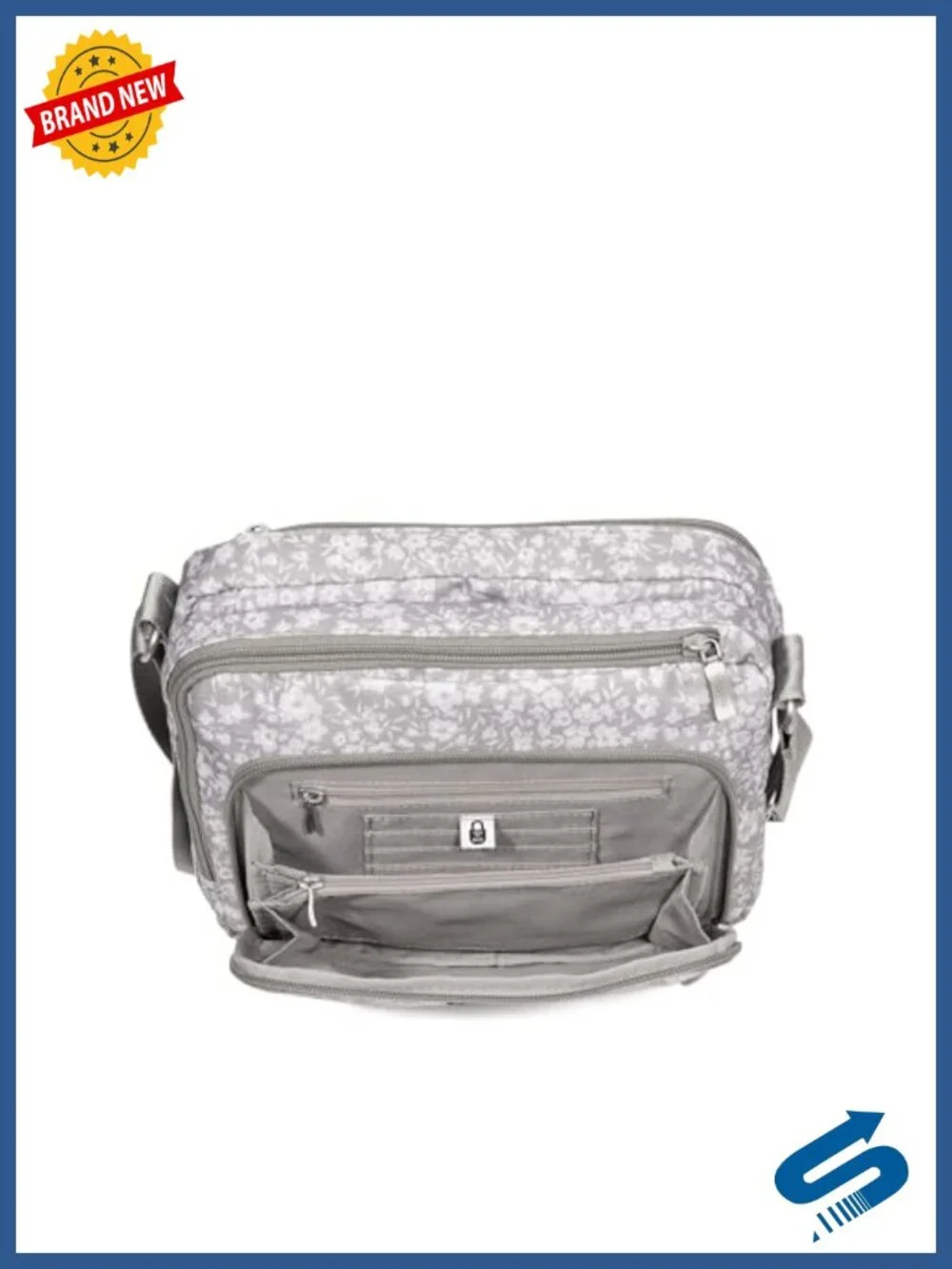 Nylon Crossbody Bag with RFID Wallet, Adjustable Strap